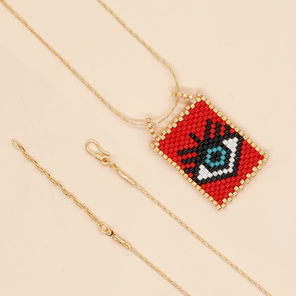 Wholesale Boho Crown Heart Cube Imitation Pearl Necklace